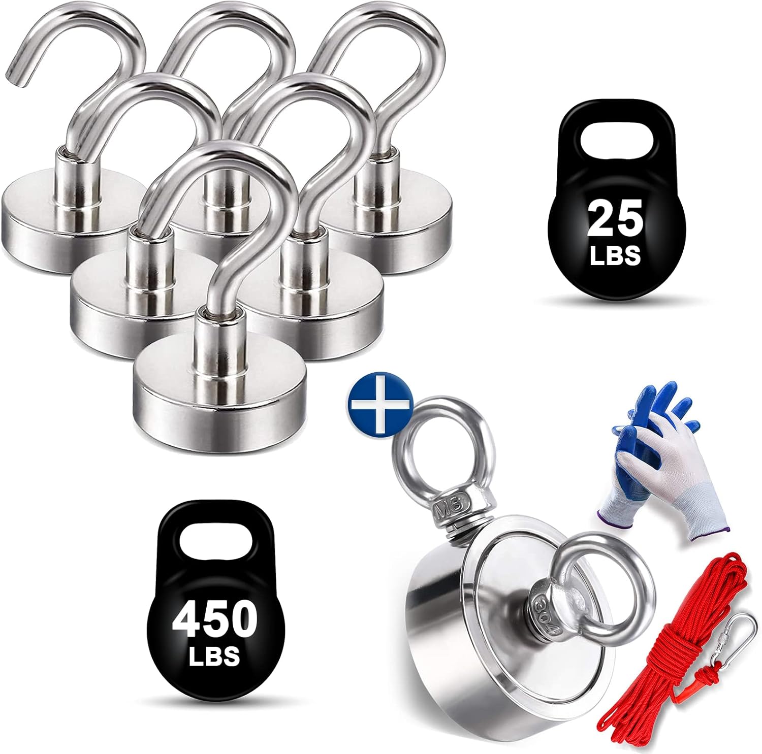 DIYMAG Utility Hooks, 25Lbs Heavy Duty Rare Earth