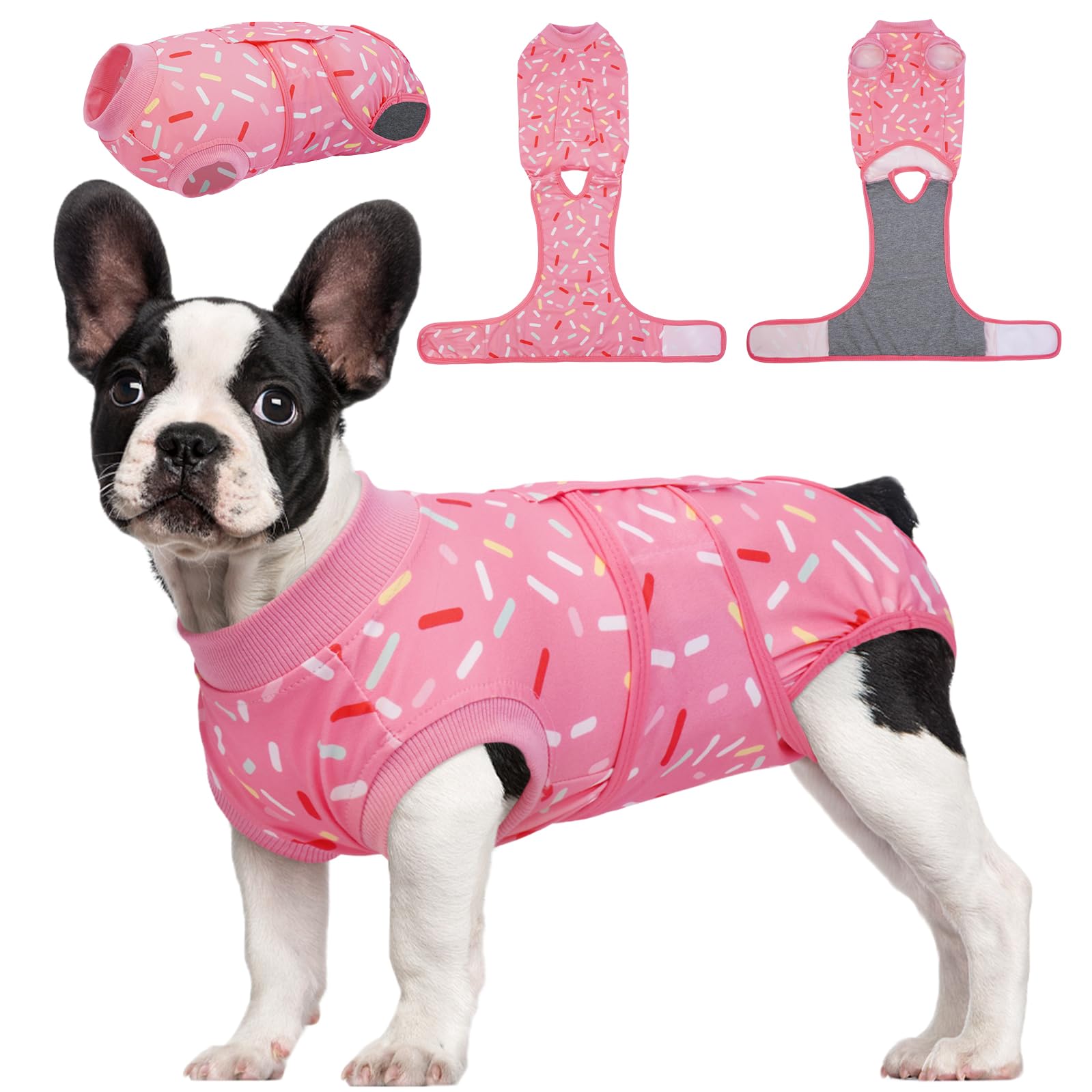 Kuoser Tuta per il recupero del cane, morbida tuta post chirurgia, tuta intera per cani femmina, taglia M