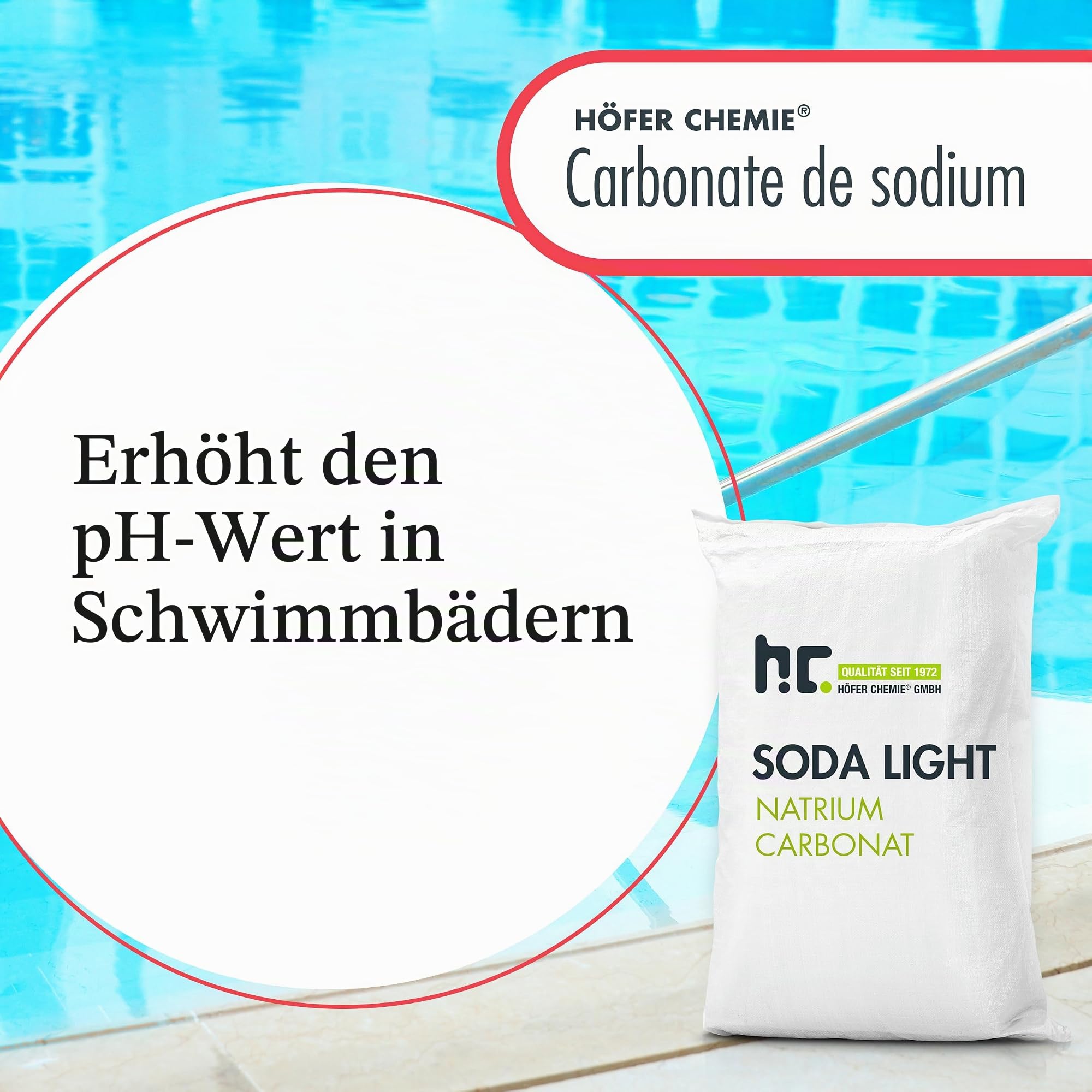 50 kg (2 x 25 kg) Natriumcarbonat (Soda) leicht technische Qualität | Vorratspack zur Anhebung des pH Werts im Schwimmbad