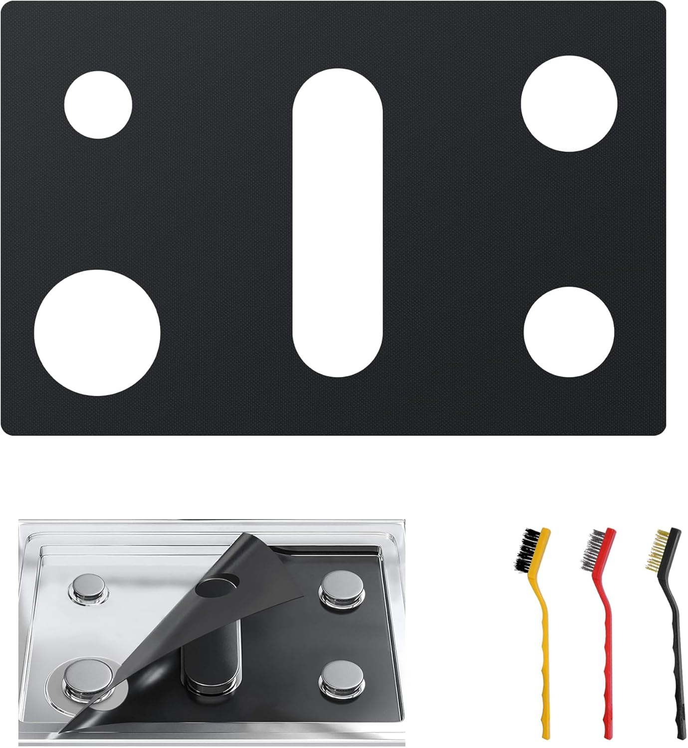 Stove Top Protector PLUS for GE Gas Range - 1 Pc 30Inch 5 Burner (Thicker Version) Reusable Splatter Guard Liner, Only Compatible with JGBS86SPSS JGBS86EPES, Not Compatible with Any Other Models.