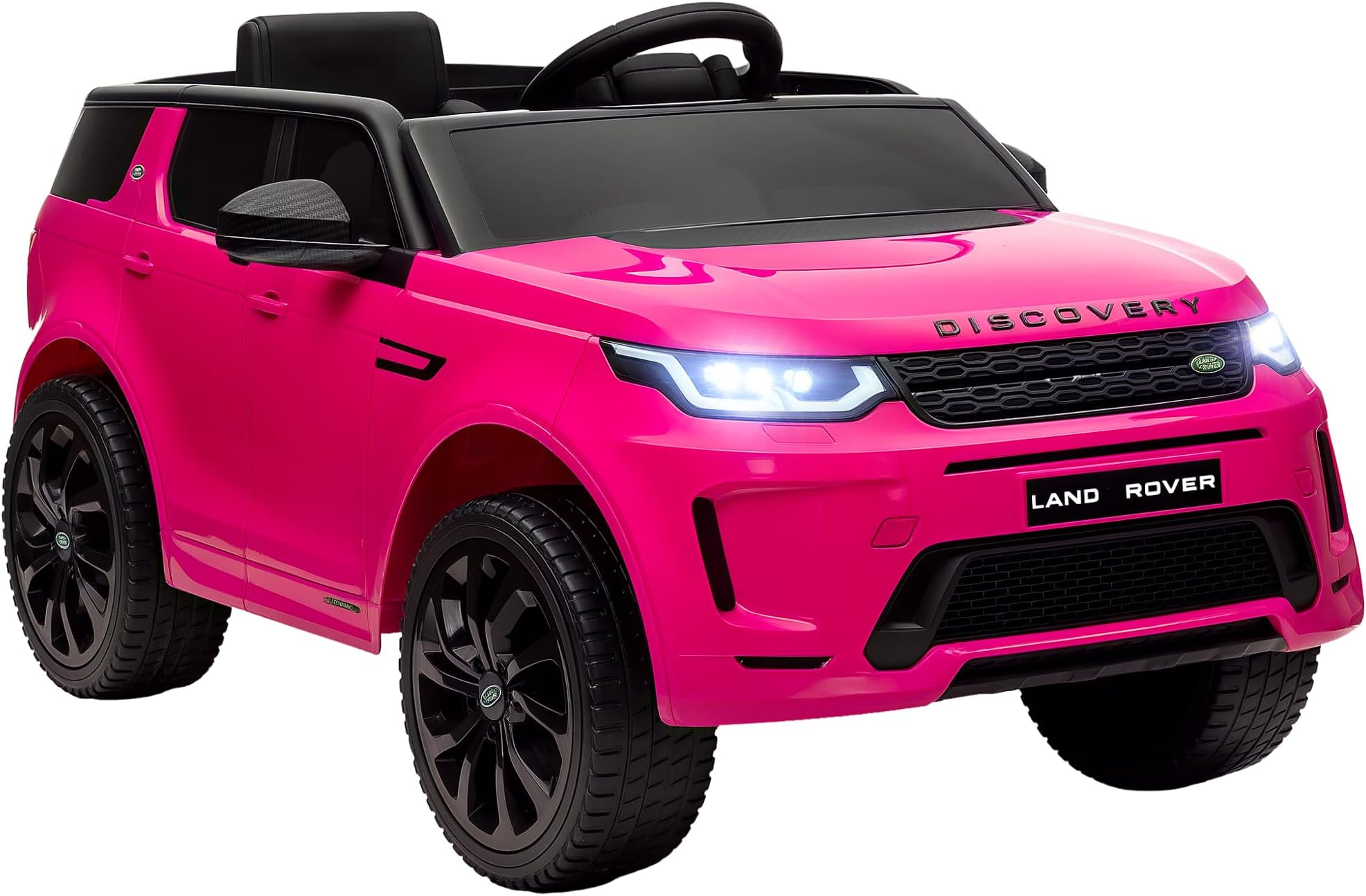 AIYAPLAY Land Rover Discovery Sport Licensed Kids Electric Car, 12V Ride on Car with Remote Control, LED Lights, Music, Horn, for Ages 3-6 Years, Pink