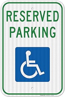 Handicap Parking Sign, Reserved Parking Sign, 12x18 Inches, 3M EGP Reflective .063 Aluminum, Fade Resistant, Made in USA by Sigo Signs