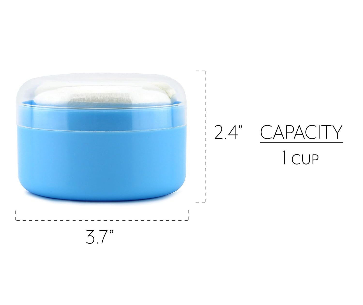 Cornucopia Empty Powder Puff Containers (6-Pack); Powder Dispensers with Puff and Sifter
