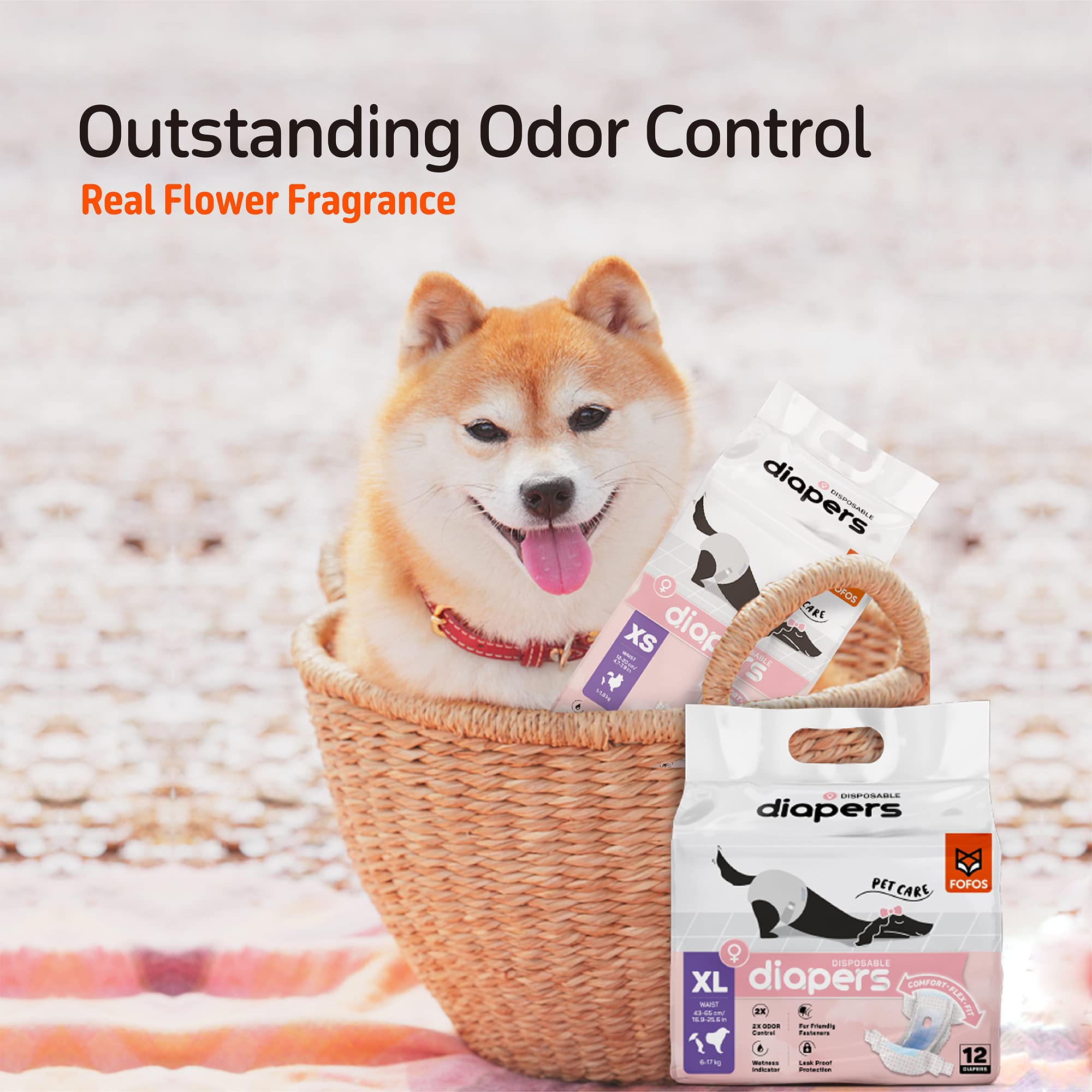 BarkButler x FOFOS Diaper Male Dog M – Dog Diapers Male, Dog Diapers Male Small (Waist Size 24–41 cm, 10pcs) – White 2