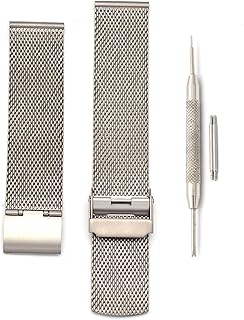 THEAGE Titanium Mesh Watch Band for Mens Women, Mesh Watch Straps 20mm