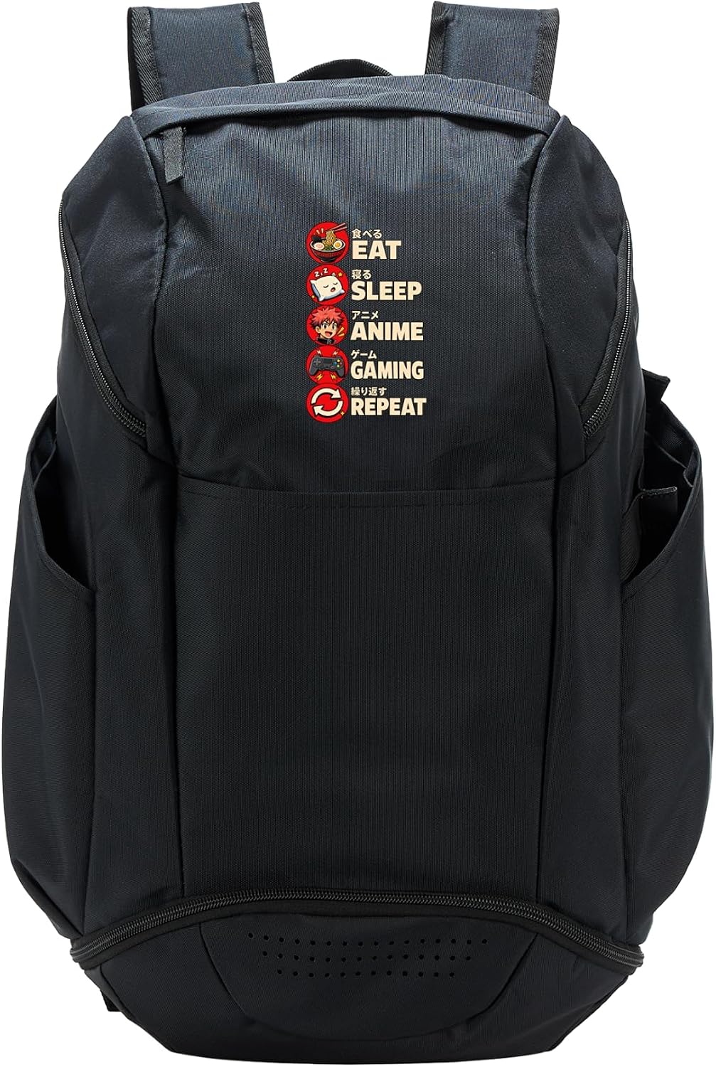 Eat Sleep Anime Gaming Repeat Japanese Anime Style Graphic Sport Backpack