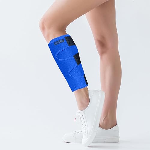 Miniatura 2 de ROXOFIT Soporte de compresión de neopreno ajustable para lesiones de tibia, tensión y desgarro, para hombres y mujeres