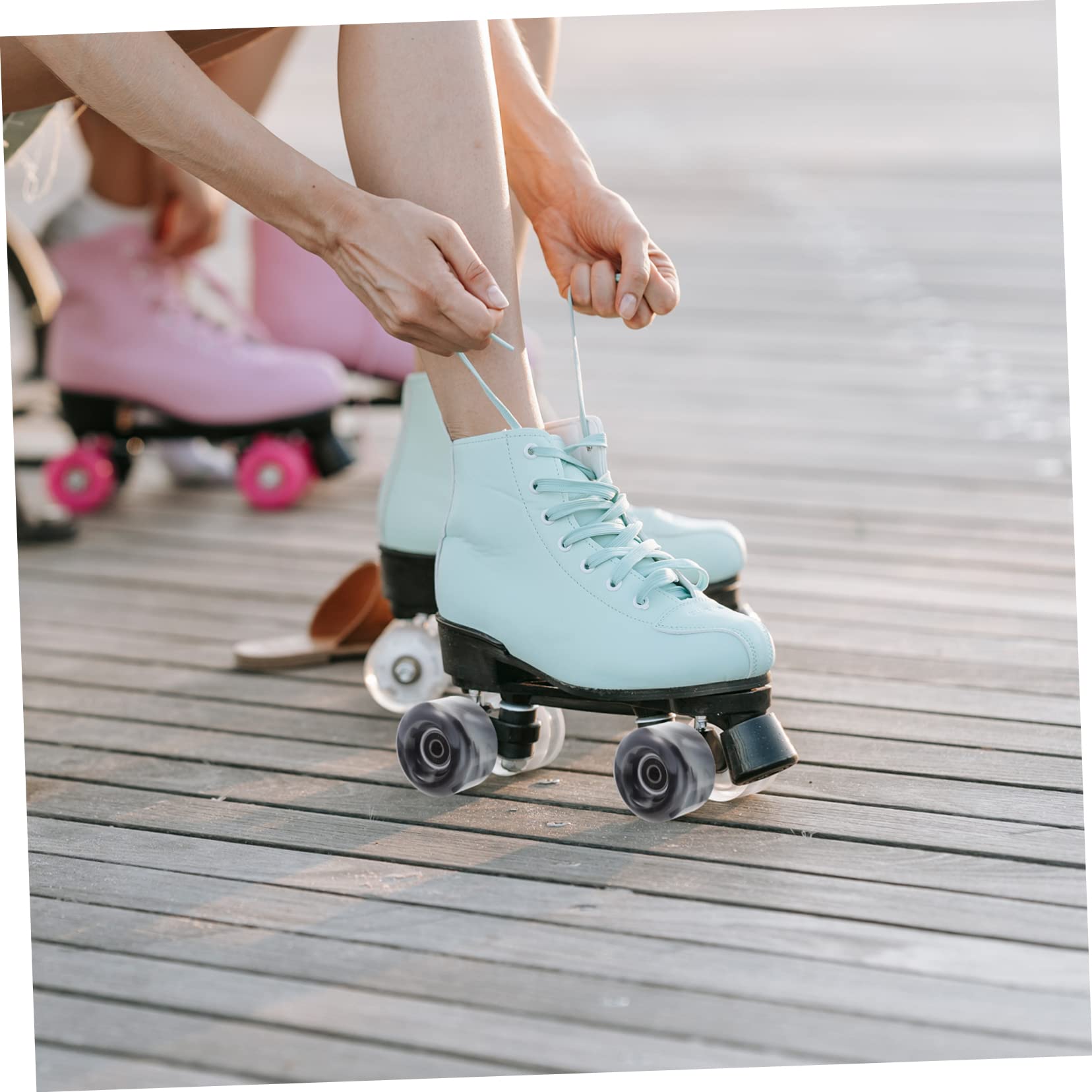 Parliky Skating Wheels Set 4pcs Cruiser Wheels for Roller Skates Durable Pu Material Easy to Install