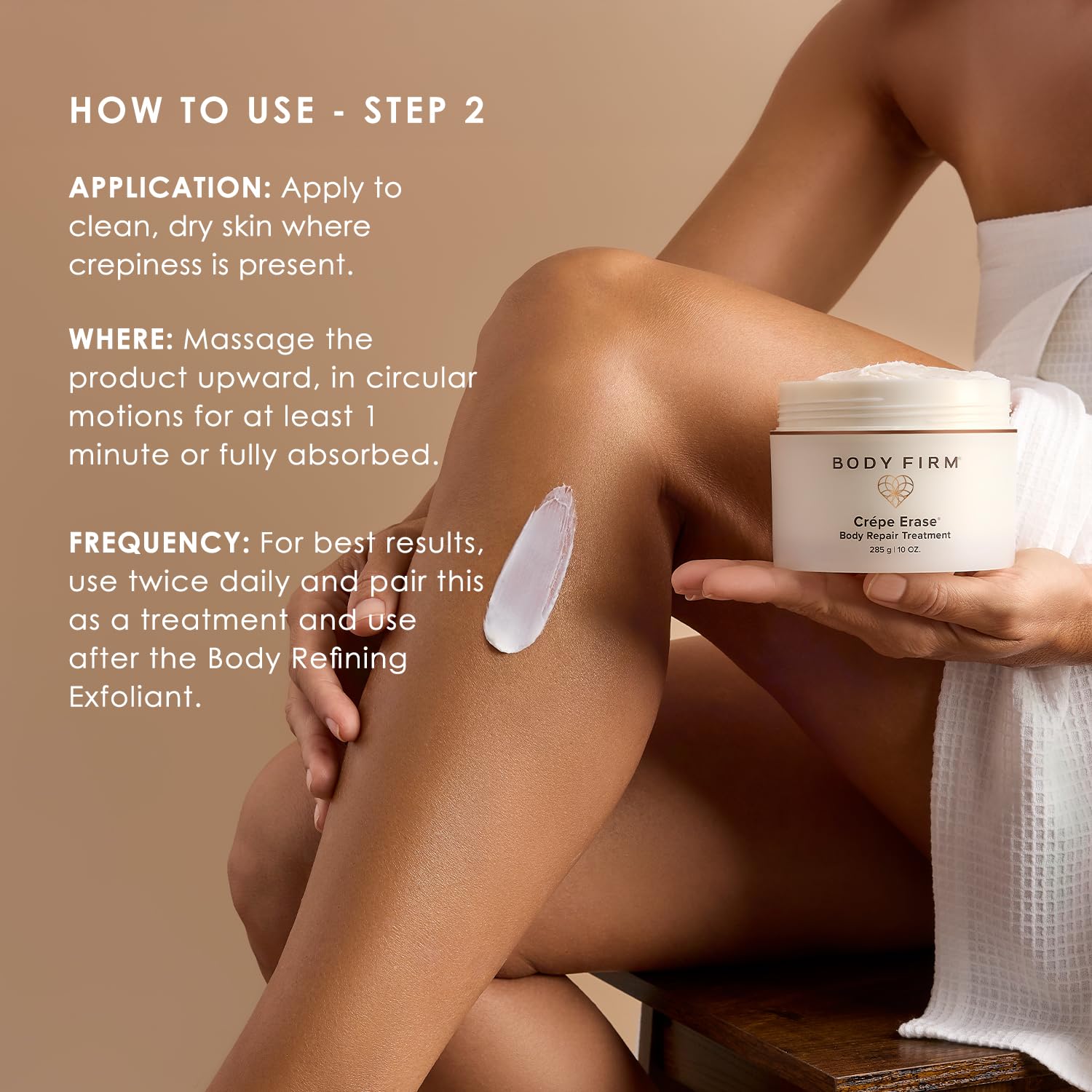 BODY FIRM Crepe Erase 2-Step Treatment, Anti-Aging Skin Care, Firming Moisturizer Cream + Body Exfoliating Pre-Treatment, Supports Wrinkle, Crepe Skin, Collagen - Image 9