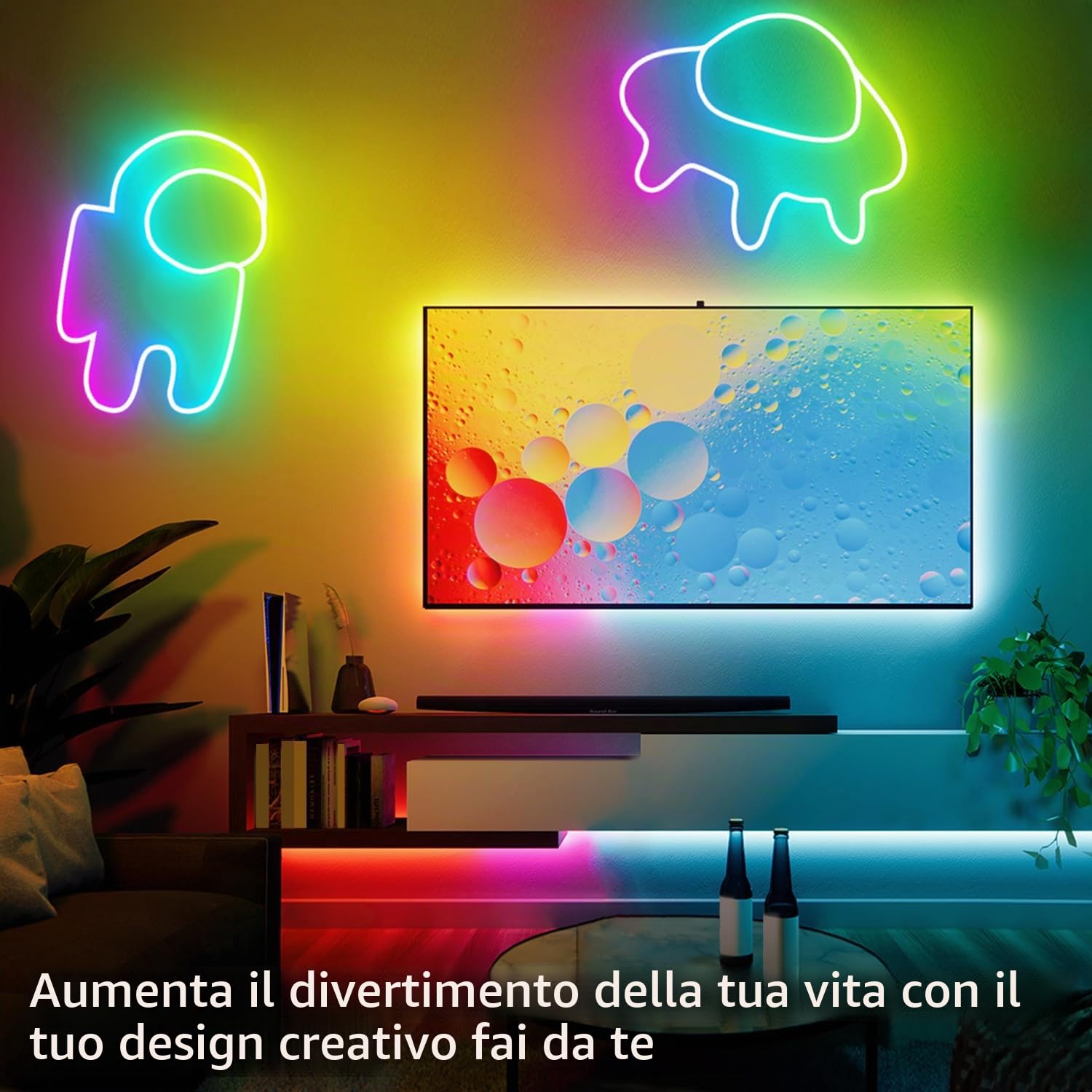 segrass Striscia LED neon 30 m con telecomando APP controllo IP65 impermeabile flessibile Neon RGB LED striscia 24 V LED neon striscia applicabile per camera da letto e decorazione esterna (2 rotoli