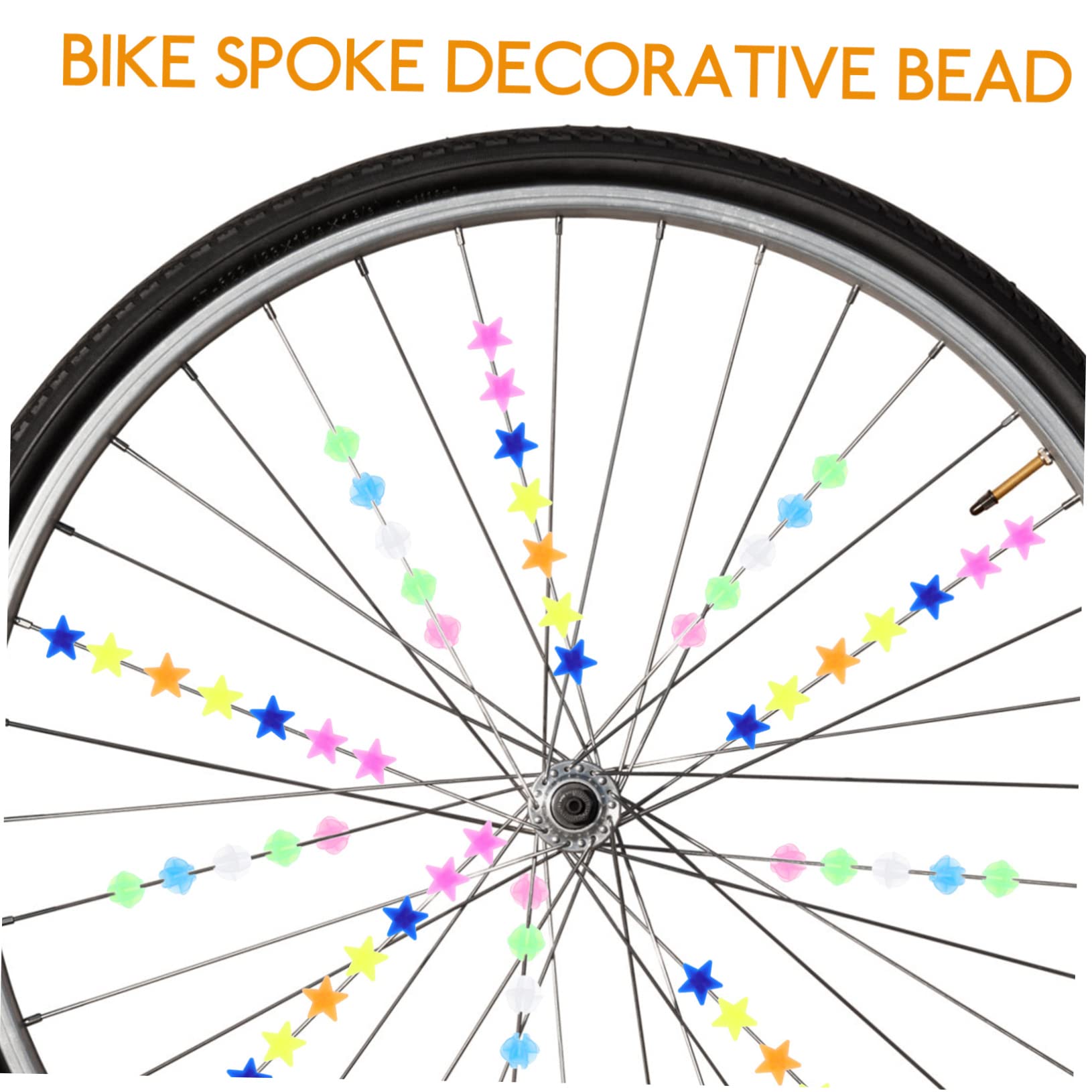 KOMBIUDA Bike Wheel Spoke Bead Decor 72pcs Plastic Beads for Bike Wheel Bike Spoke Balls Decorati