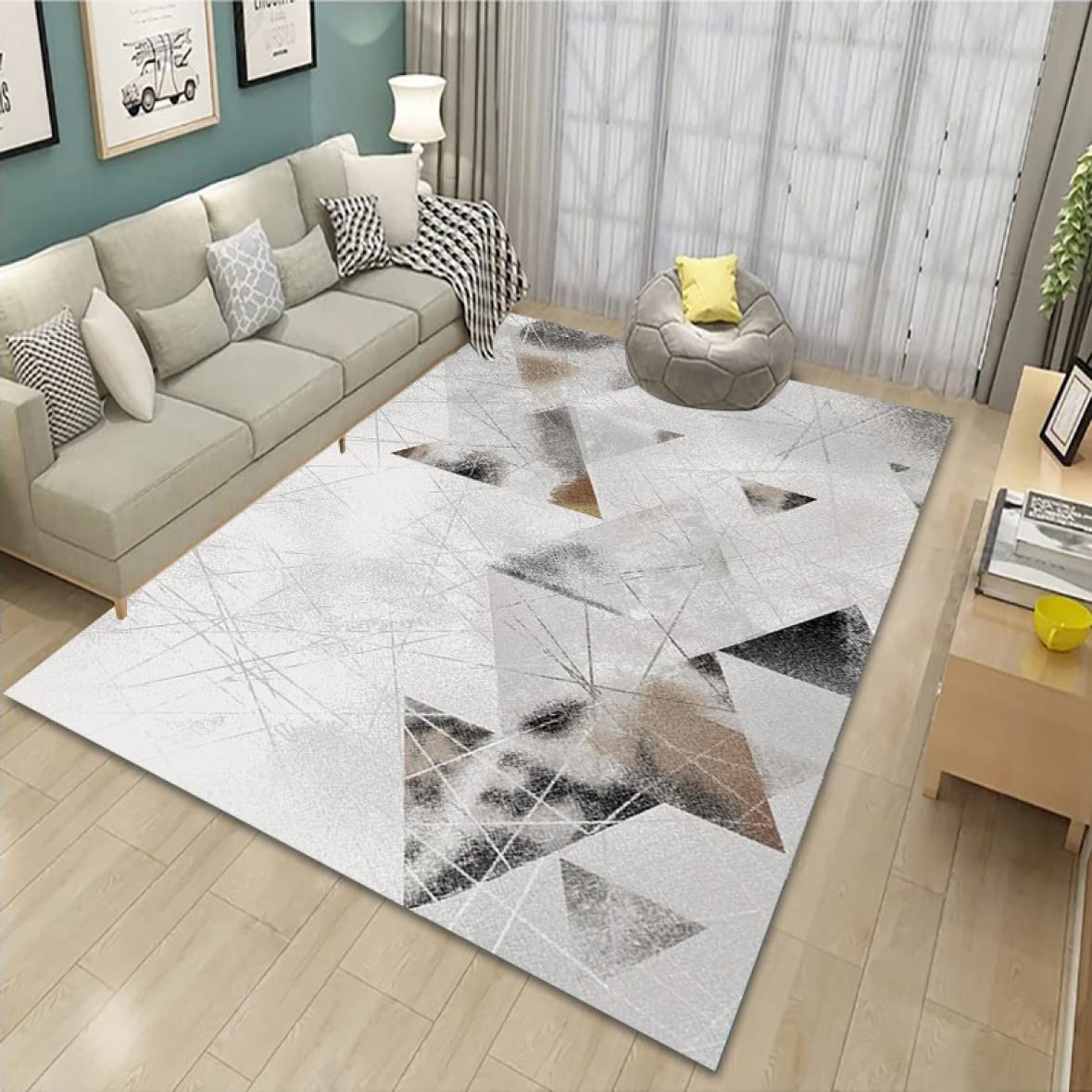 Amazon｜北欧風ラグカーペット 洗えるラグ 幾何柄 60*90cm 滑り止め