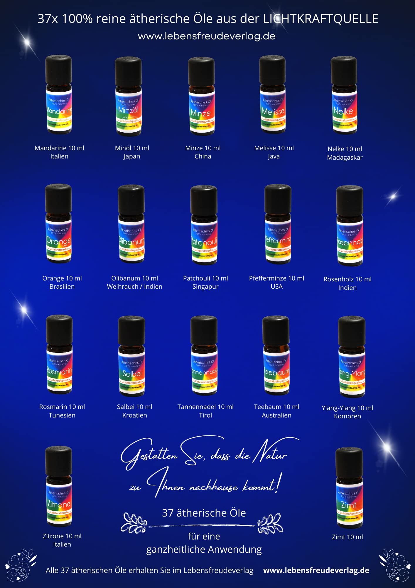 Set 36 Ätherische Öle 100% Beste Qualität - Feinste Düfte