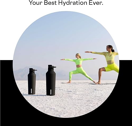 Miniatura 4 de Corkcicle Botella de agua de viaje aislada de acero inoxidable con triple aislamiento, tapa de sorbo rápido de fácil agarre, mantiene las bebidas