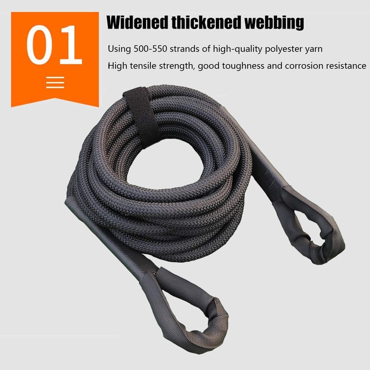 4x4 for Trabajo Pesado Remolque cinturón, Correa de Remolque del Coche, Cuerda de Remolque, con Ganchos de Seguridad 2 y Bolsa de Almacenamiento (Size : 8m/5t)