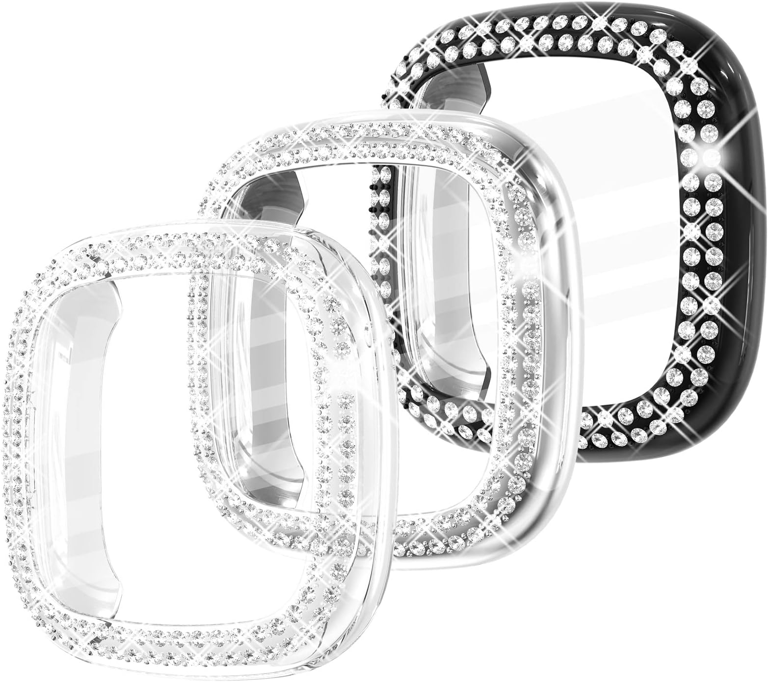 Fullife 3Pack TPU Bumper for Fitbit Versa 4 Screen