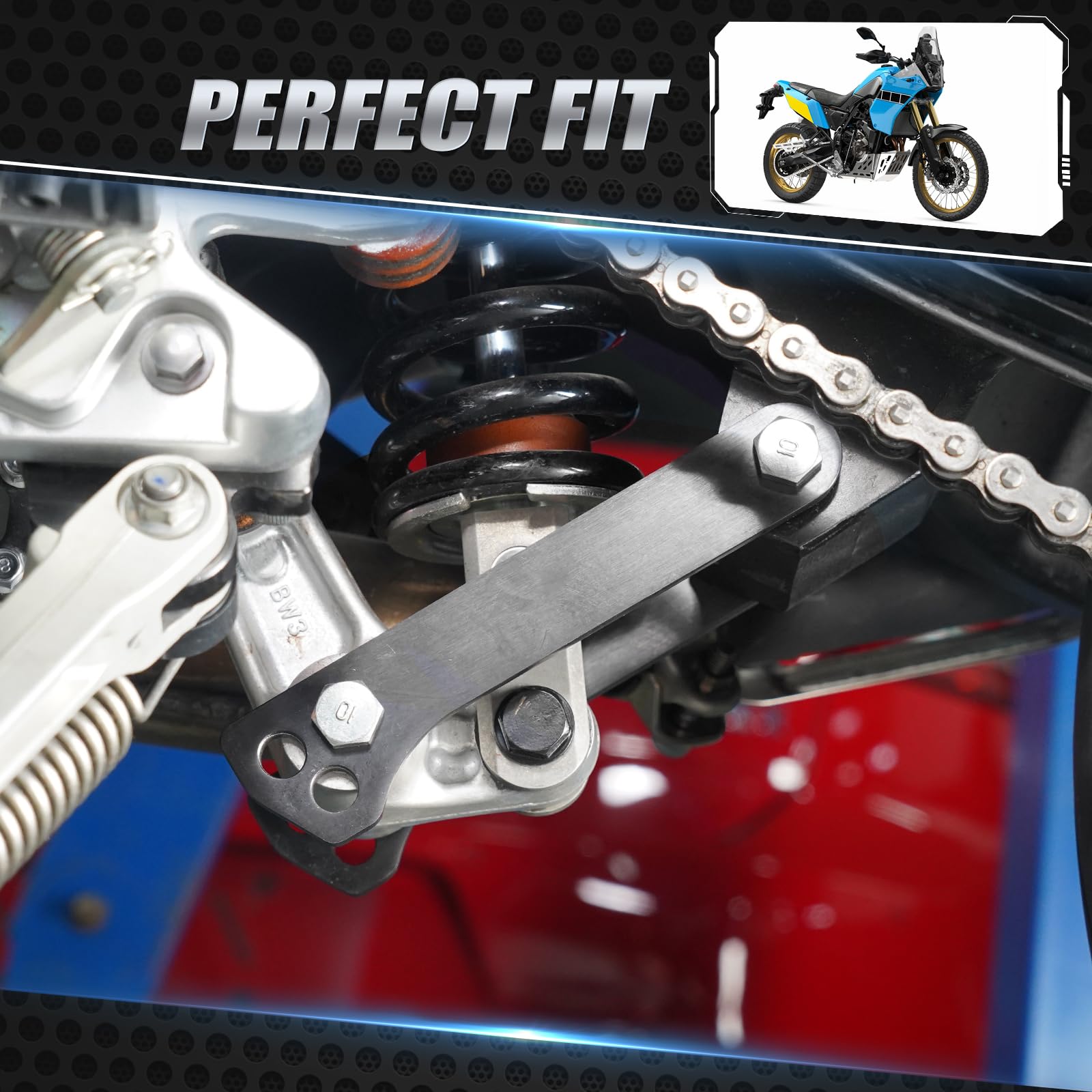 NICECNC Aufhängung Tieferlegung Hebeglieder Compatible with Tenere 700 /XTZ700 2019-2024, Tenere 700 Rally Edition 2020-2024, Höhenverstellbar