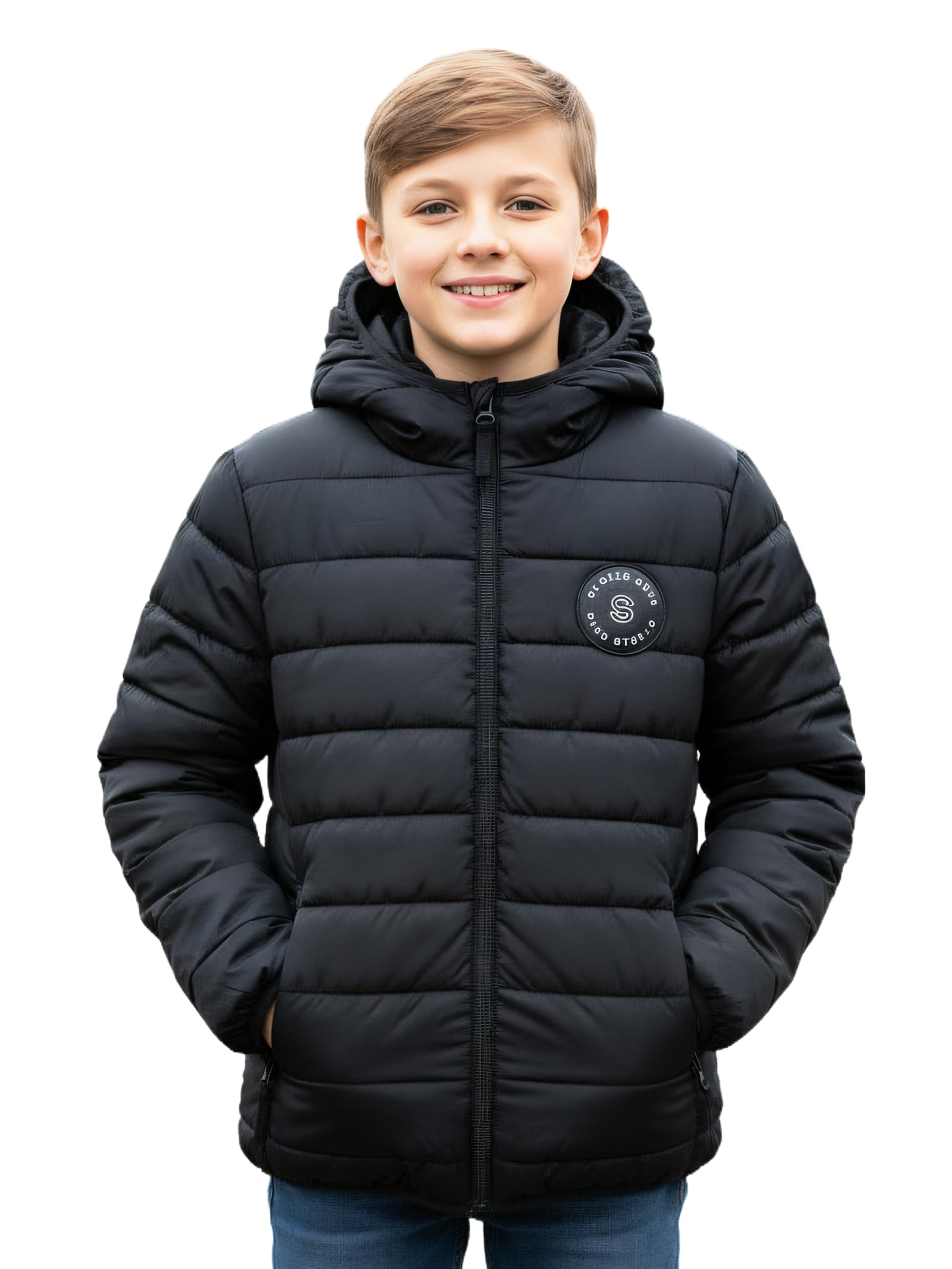 Sunny Sprout Jungenjacke mit Kapuze - Leichte Übergangsjacke für Herbst mit winddichten Ärmeln
