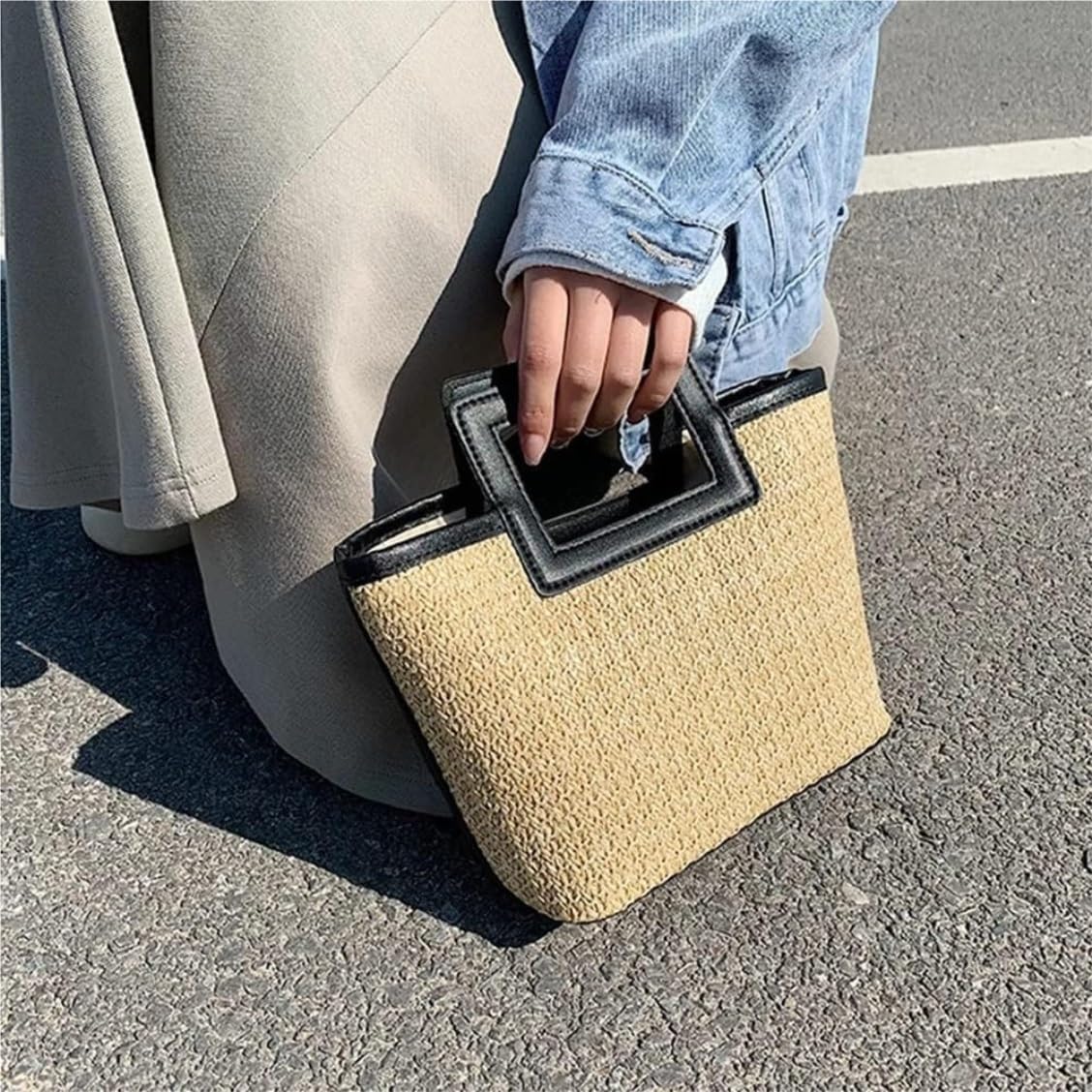 Borse da Spiaggia Borse di Paglia Estive Borsa A Tracolla Estiva Intrecciata A Mano da Donna Borsa Paglia Borse Estive