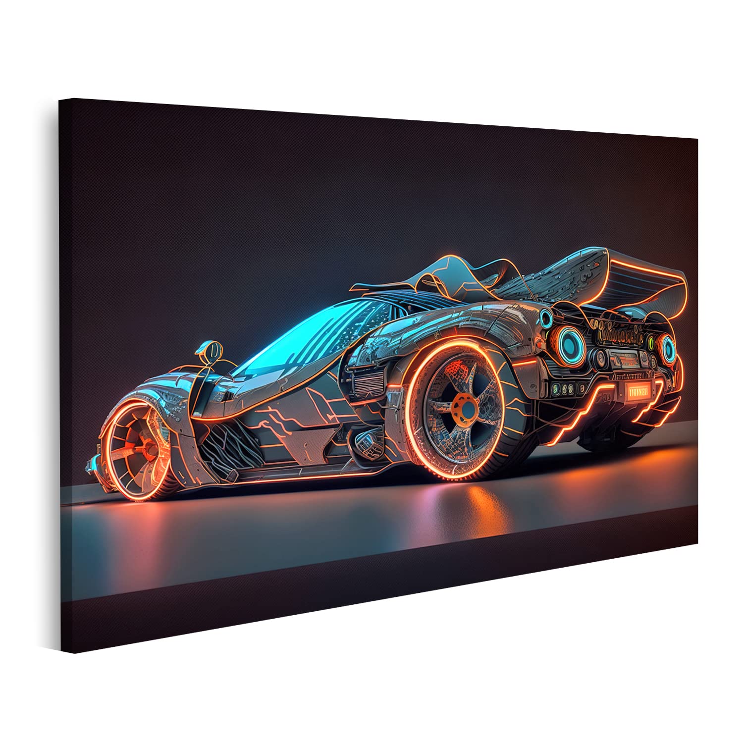 Islandburner Quadro Su Tela Auto Sportiva Neon – Set 5 Pezzi, Stampa Di Alta Qualità, Colori Brillanti, Inodore, Per Garage, Cameretta O Ufficio, 170x80 Cm