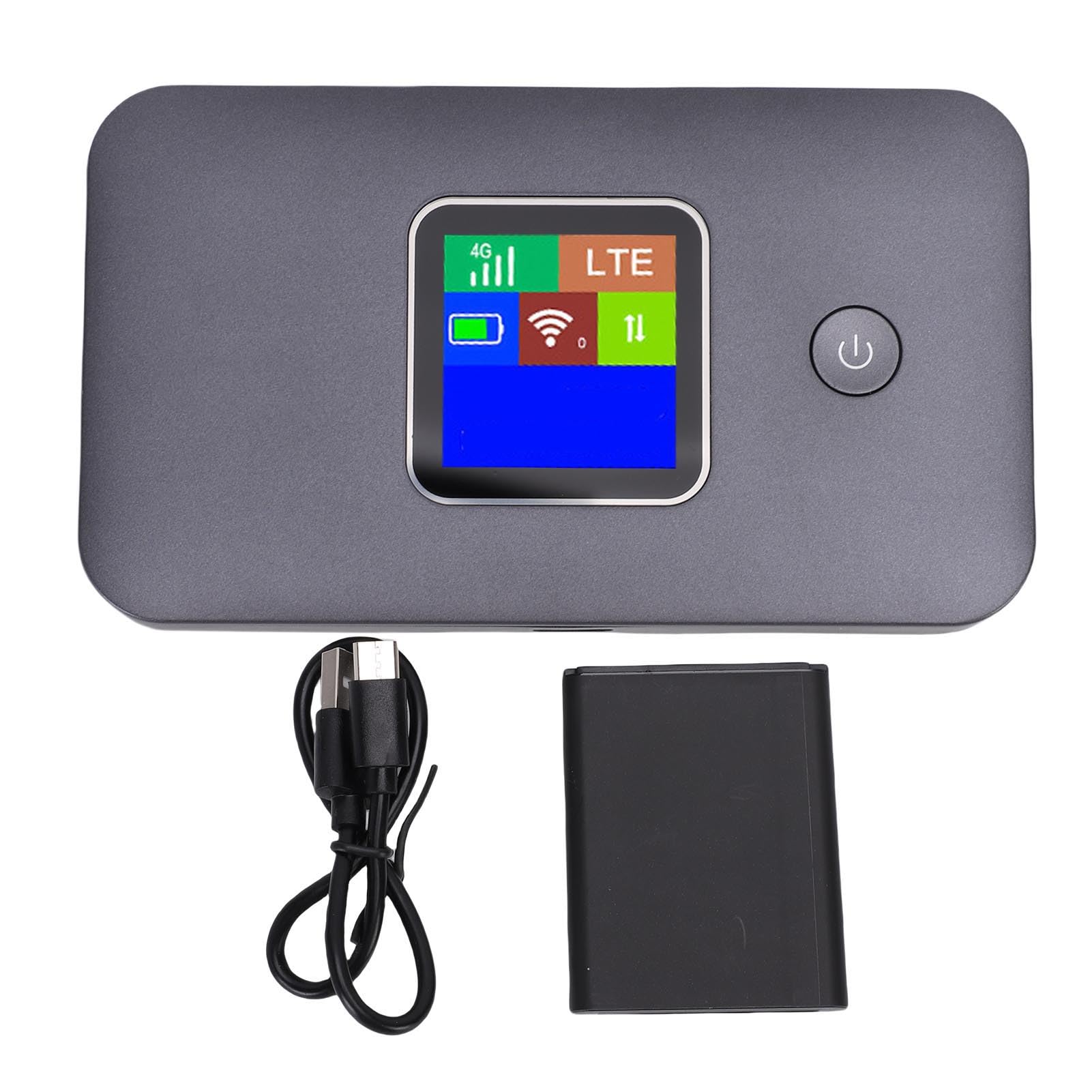 SIXRUN Enrutador WiFi Móvil 4G LTE, Punto de Acceso Portátil de Doble Banda con Pantalla LCD, Compatible con 10 Dispositivos, Viajes y Negocios