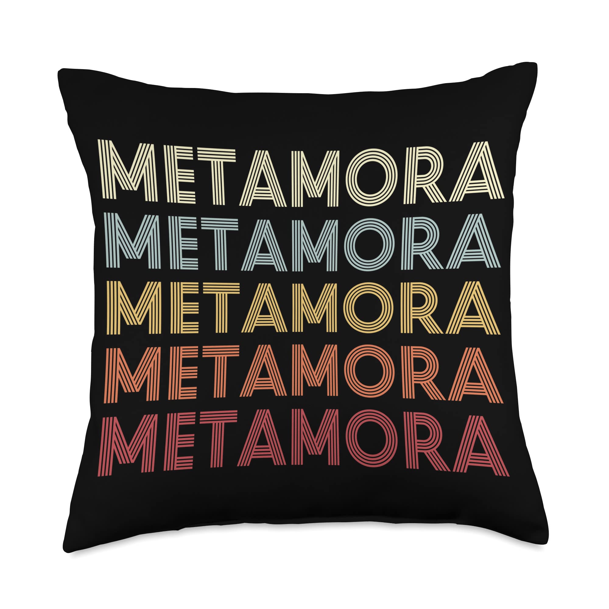 Metamora Michigan Metamora MI Retro Vintage Text Throw Pillow, 18x18, Multicolor