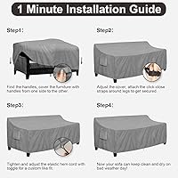 Vista 7 de PureFit Funda impermeable para sofá de exterior, funda para muebles de sofá de patio, funda de 3 plazas para exteriores con ventilación de aire