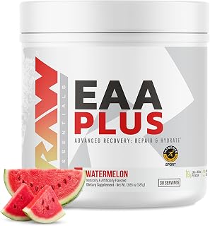RAW EAA Plus, 아미노산 파우더, 수박 - BCAA 아미노산 보충제 남성 및 여성용
