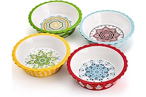 Coloch 4 Pack Ceramic Mini Pie Pan with Fluted Rim