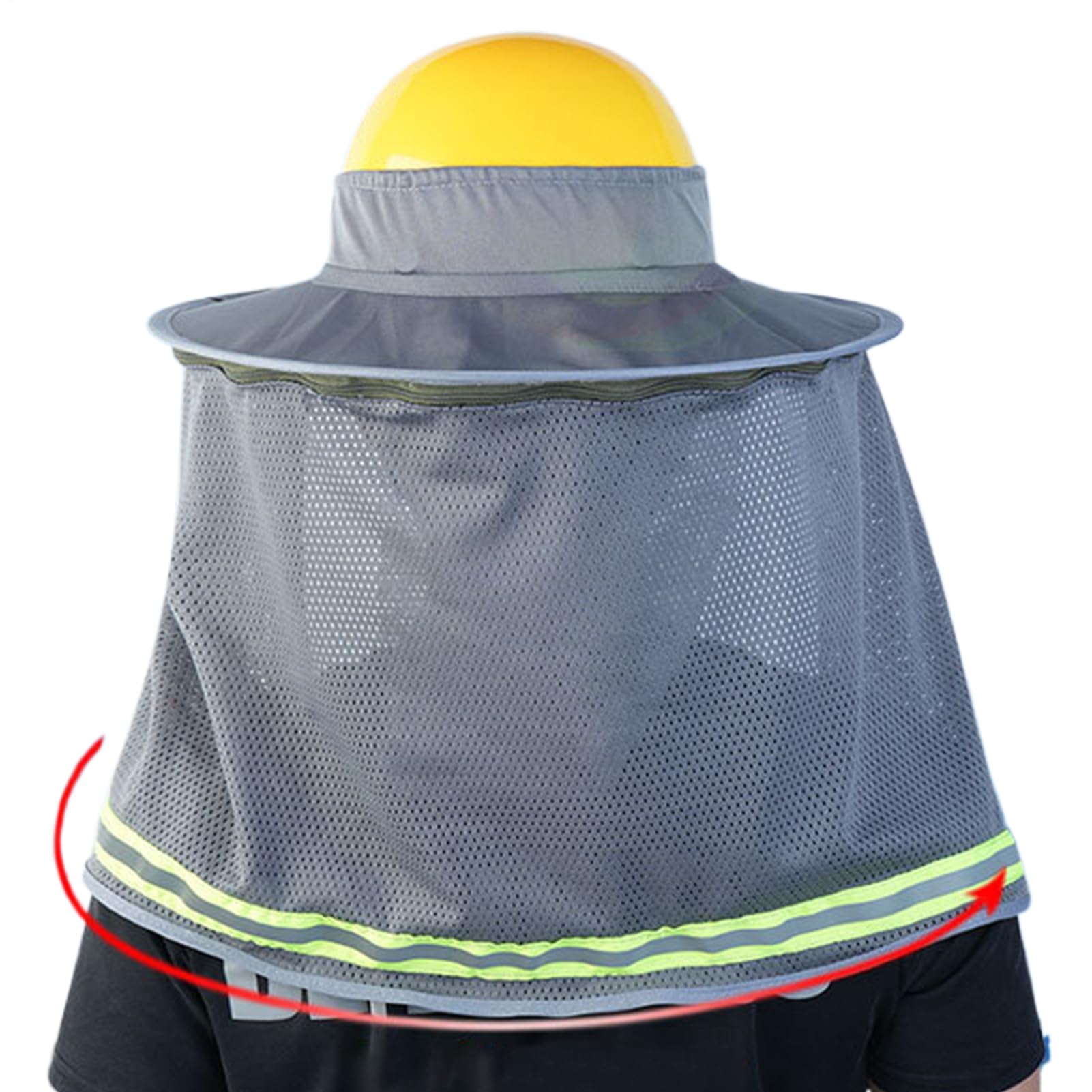Protector de cuello con borde completo: accesorio transpirable para cascos de construcción 8