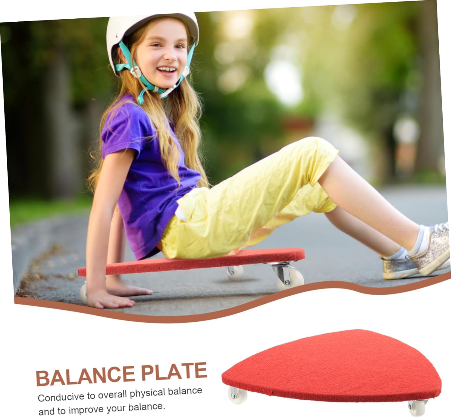 BESPORTBLE Wooden Balance Plate for Boys and Girls Sensory Wobble Board for Early Education and Balance Training 1 Piece Rocking Exercise Equipment