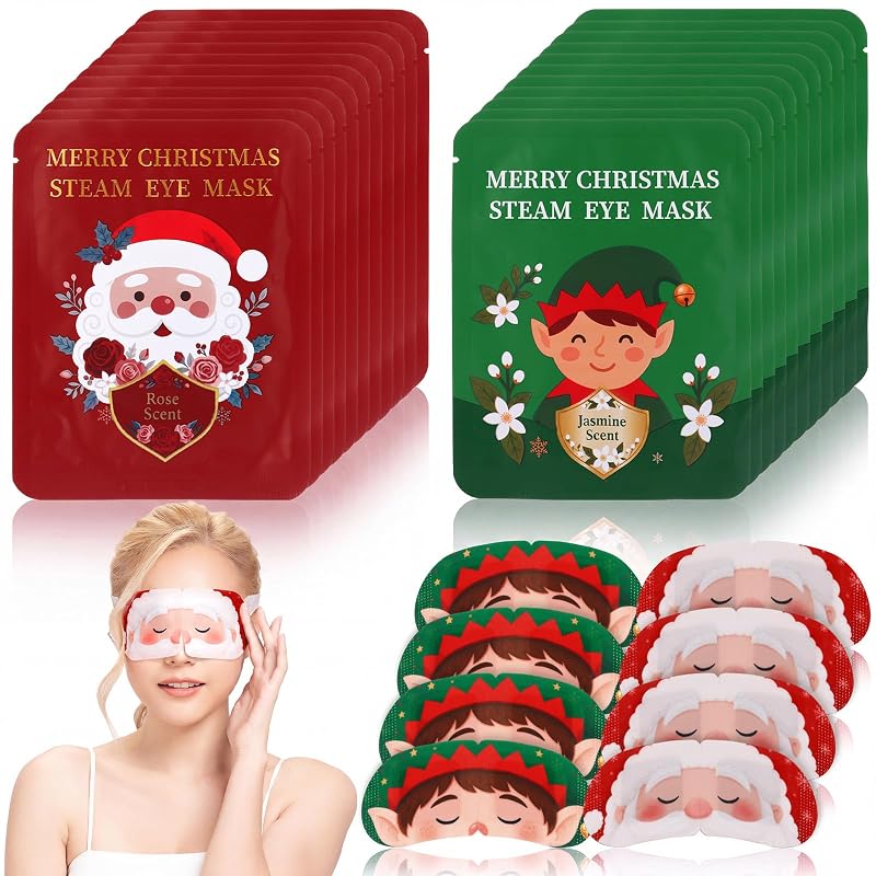 Máscaras térmicas para os olhos Bonuci com fragrâncias de jasmim e rosa, Pacote com 30 unidades