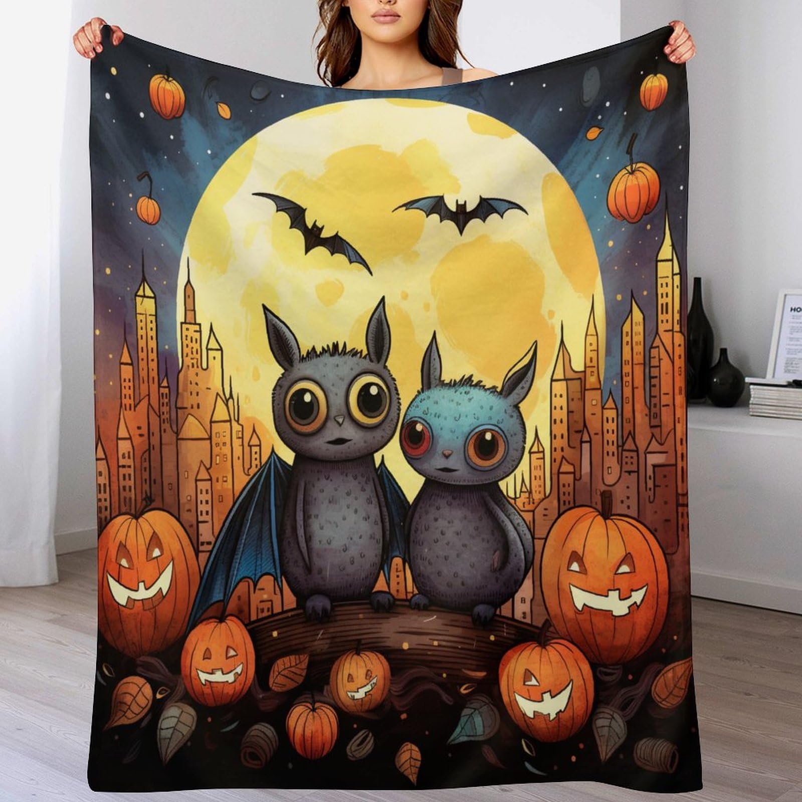 Flanelle couverture de canapé chauve-souris pour vos soirées cinéma cocooning