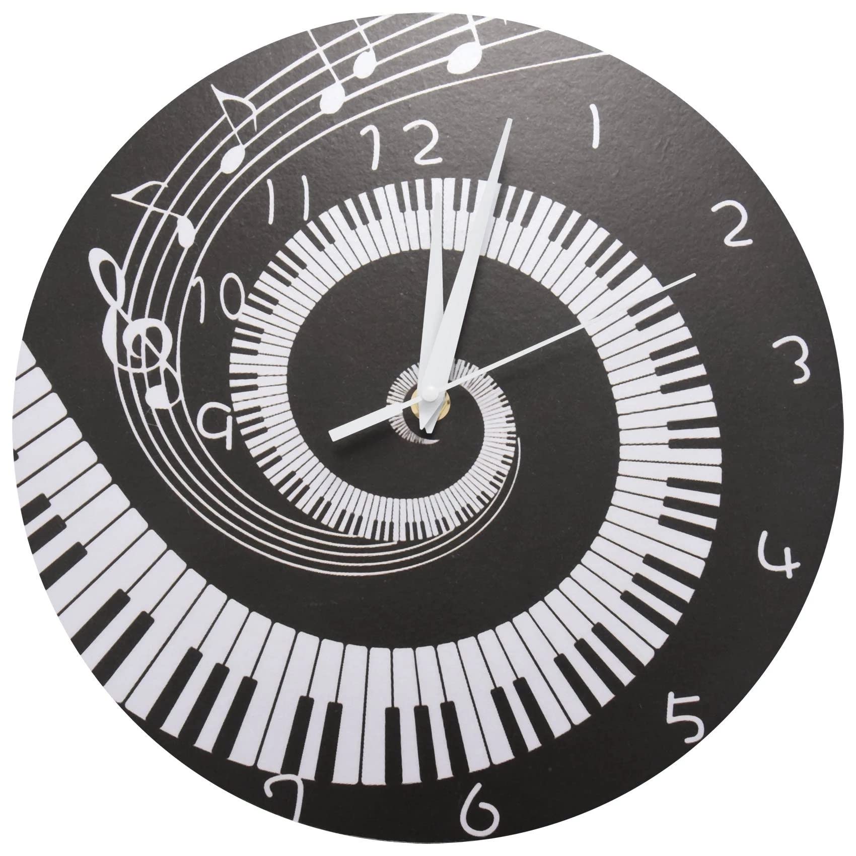 Horloge acrylique ronde notes de musique pour décoration murale salon