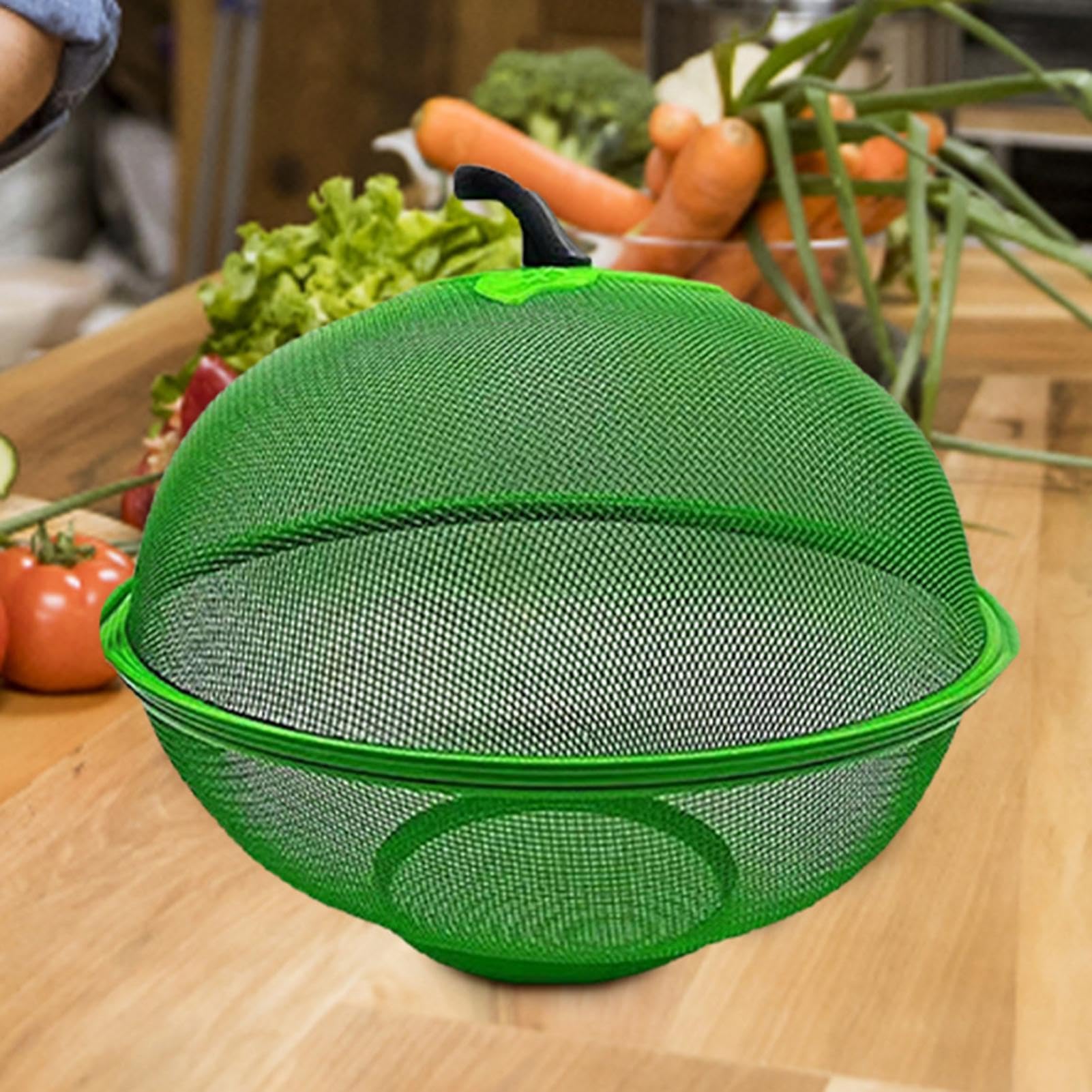 GLANSI Mesh Fruit Basket With Lid | Countertop Wire Fruit Bowl | Shaped Fruit Basket | Reusable Fruit Holder Bowl | Vegetable Strainer Kitchen Accessories For Kitchen Food Vegetable