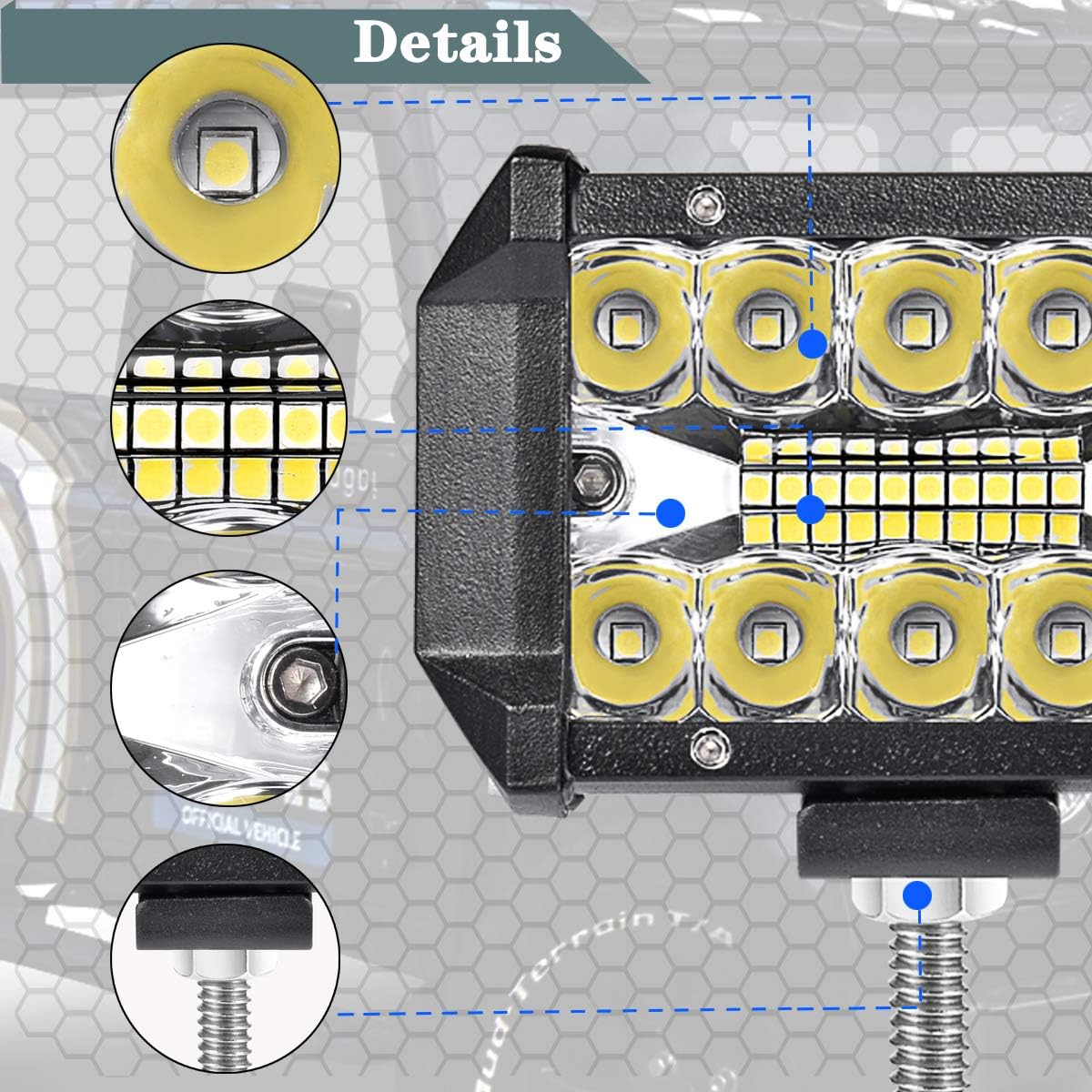 Luc LED ámbar Para Conducción Todoterreno, Barra De Luc Antiniebla