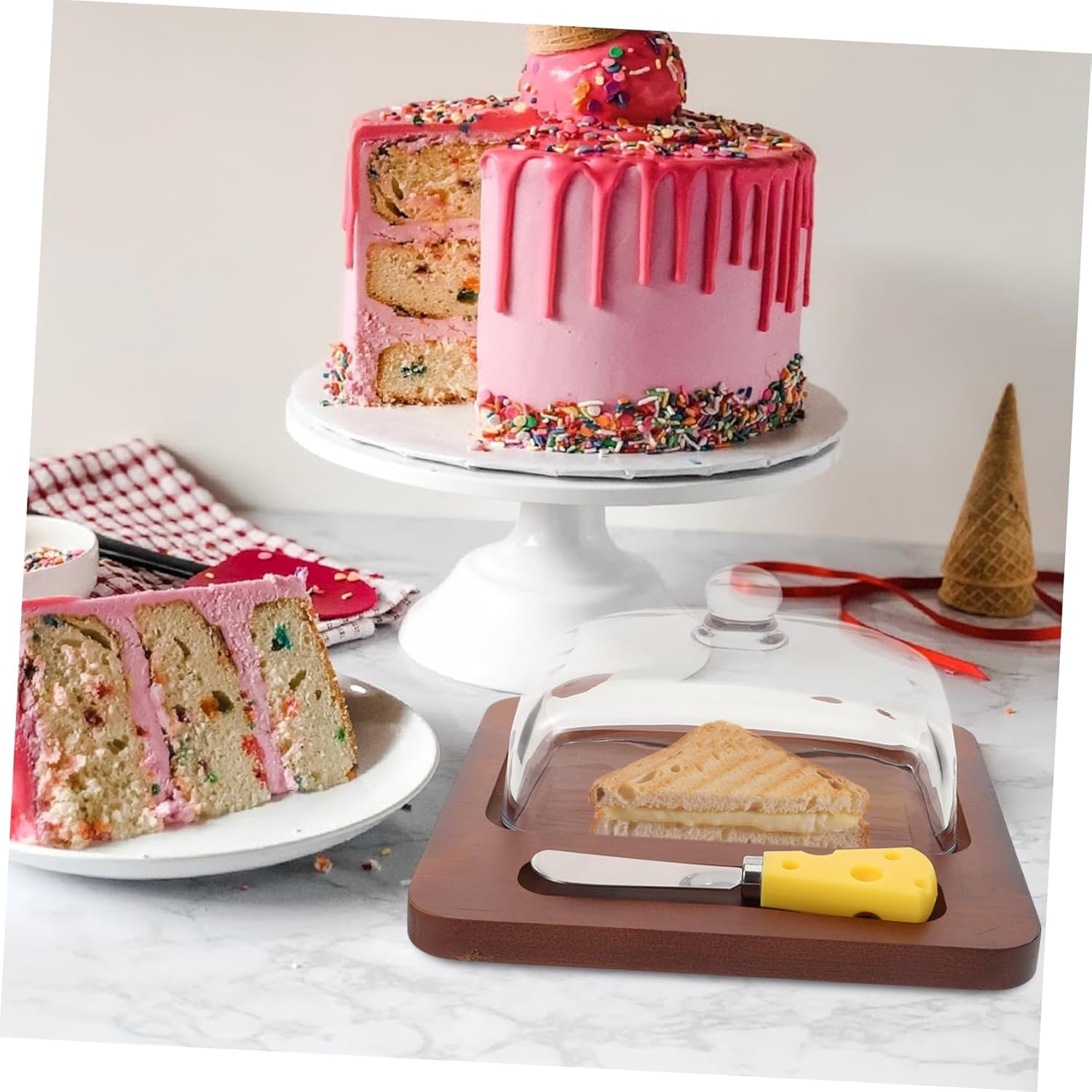 European Style Butter Serving Dish Lid Covered Butter Box Cheese Container Refrigerator Box Preservation Home Dish