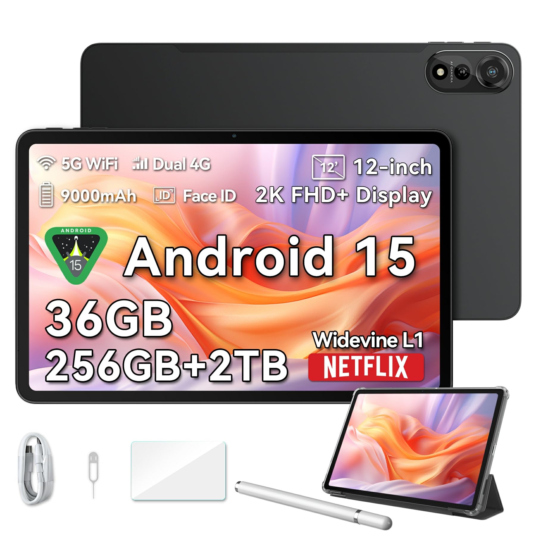 Blackview MEGA2 Tablet Android 15 para jogos de 12 polegadas com