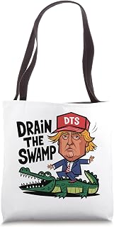 Funny Donald Trump Riding Alligator Drain the Swamp Tote Bag