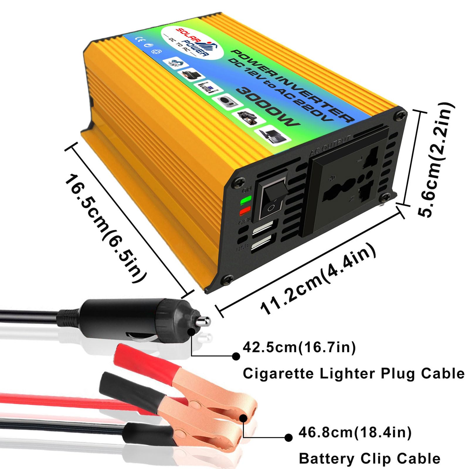 Kit inverter solare off-grid da 3000 W con pannello impermeabile da 18 W e controller da 30 A