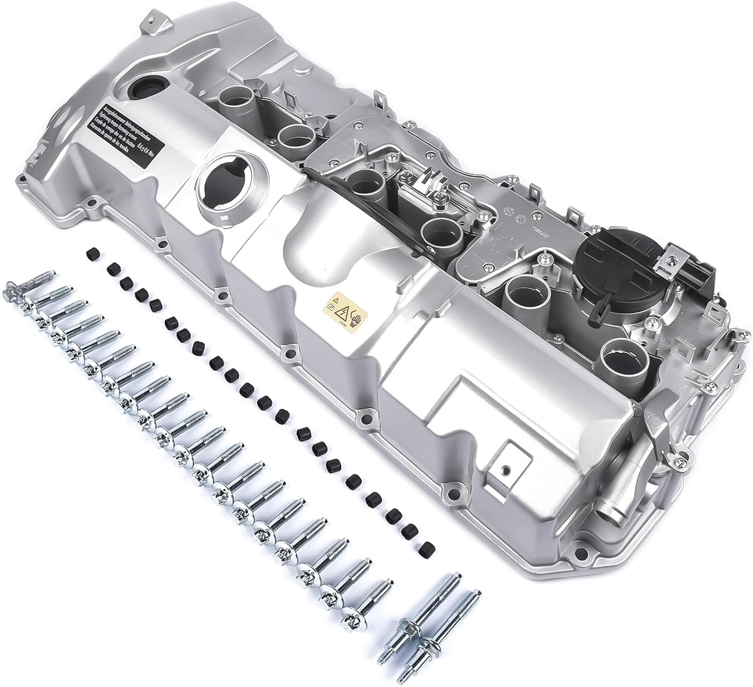 Upgrade Aluminum Engine Valve Cover Kit, Gaskets and Oil Filter Cap Already Installed, Replacement for 2007-2013 BMW E60 E70 E82 E83 E85 E89 F10 N52 N51 3.0L Engine #11127552281 GELUOXI