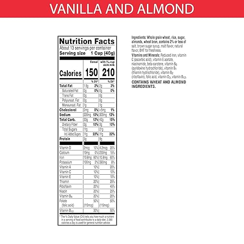 Miniatura 4 de Kellogg's Special K - Cereal para desayuno, vainilla y almendras, tamaño económico, 18.8 onzas (paquete de 8)