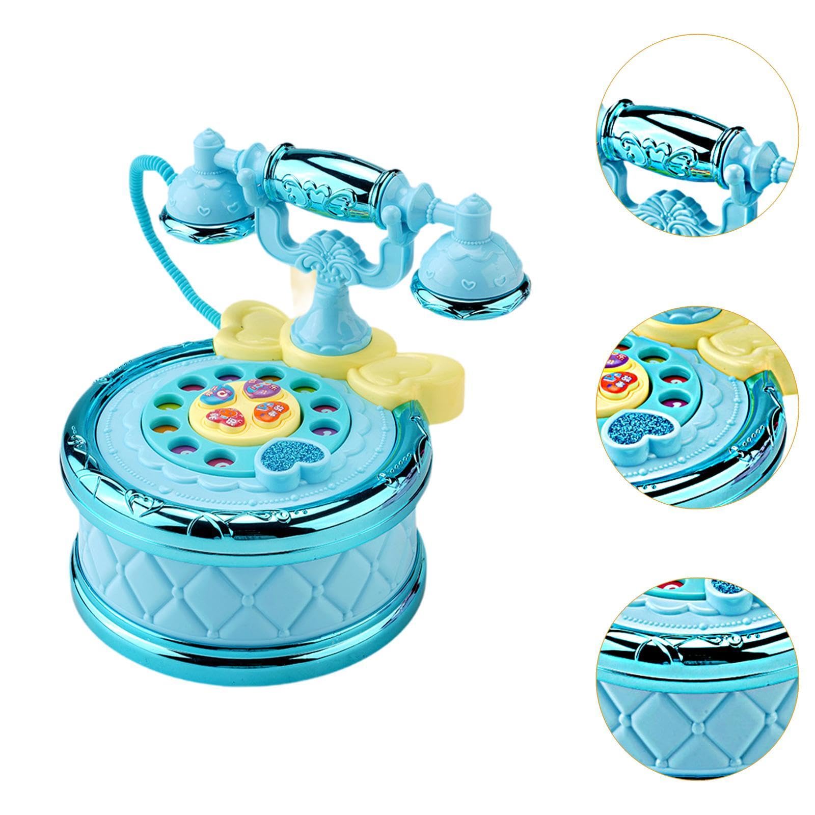 Generic Telefono Giocattolo per Bambini, Giocattolo Musicale per Bambini, Gioco di Ruolo, Regalo per Bambini, Telefono Giocattolo per Bambini, Maschi E Femmin, Blu, Taglia unica