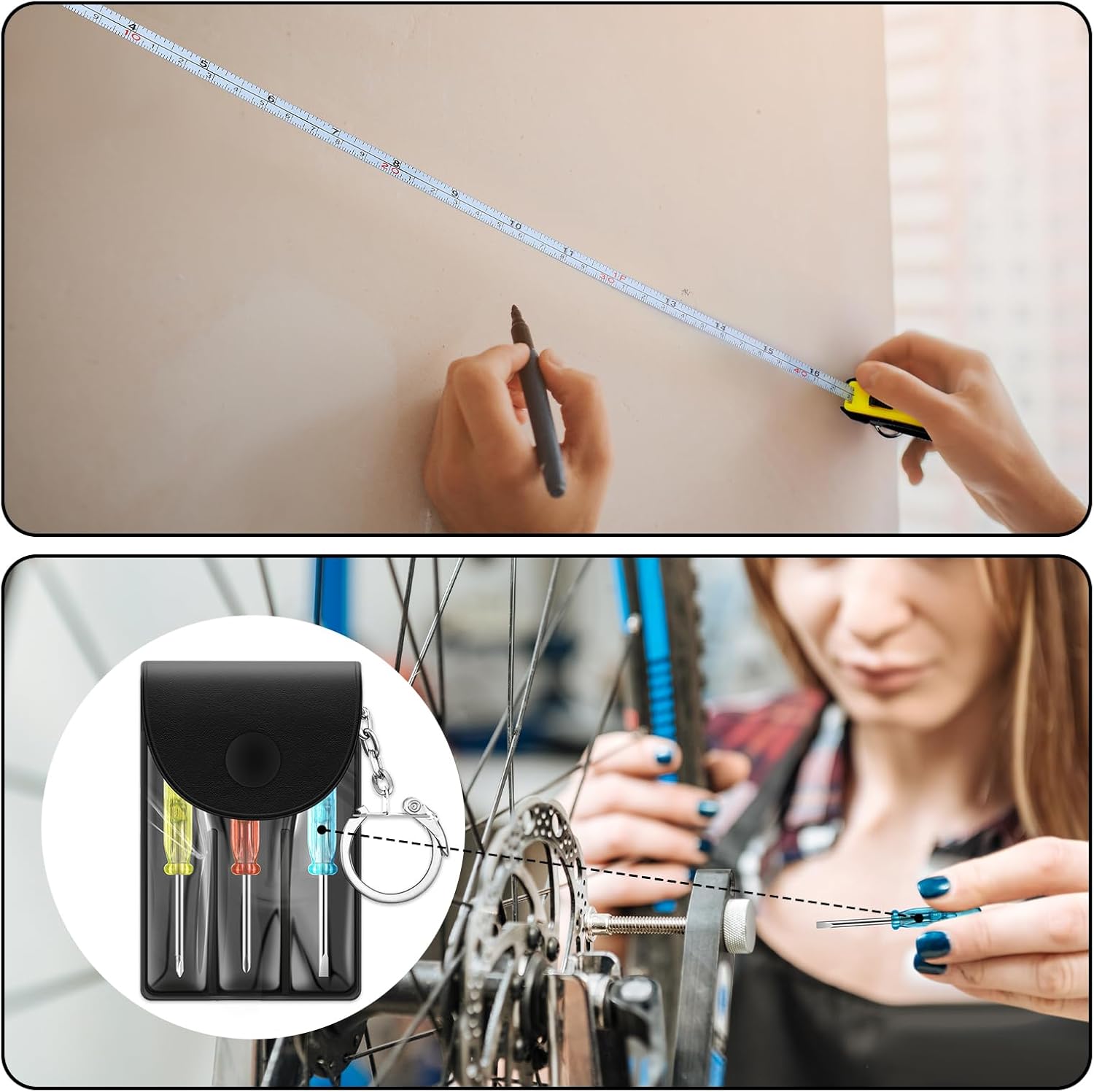 Pickmesh 18 Pcs Christmas Employee Coworkers White Elephant Funny Gifts for Men Women Prizes for Adults Bulk Mini Measuring Tape Screwdriver Keychain Back Scratcher Stocking Stuffers for Xmas