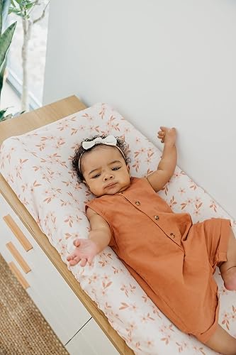 Miniatura 3 de Copper Pearl Funda de punto prémium para cambiador suave, elegante y universal para todos los cambiadores de pañales estándar, fundas de cambiador