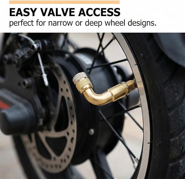 MERQUU Rallonge De Valve 3 Angles, 5 Pièces 45° -90°-135° Rallonge Valve Pneu, Rallonge De Valve De Pneu, Air Pneu Valve de Adaptateur avec 2 Extensions de Valve, pour Voiture Moto Vélo Camion - 4