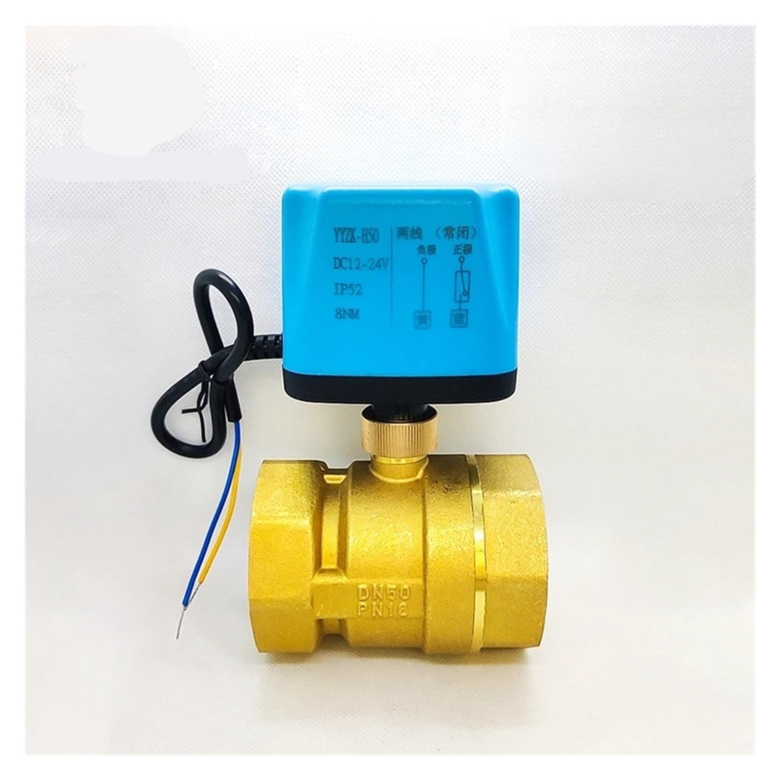 JNURGWLYH 2" Electric Ball Valve AC220V DC12V DC24V 2-Wire Brass Electric Ball Valve Normally Closed Motorized Ball Valve(220vac,Normally Closed)