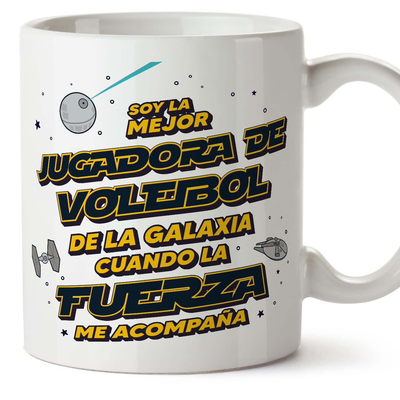 MUGFFINS Tazas para JEFE hombre - En Español - Mejor de la Galaxia Cuando Fuerza me Acompaña - 11 oz / 330 ml - Regalo original y divertido — view 323