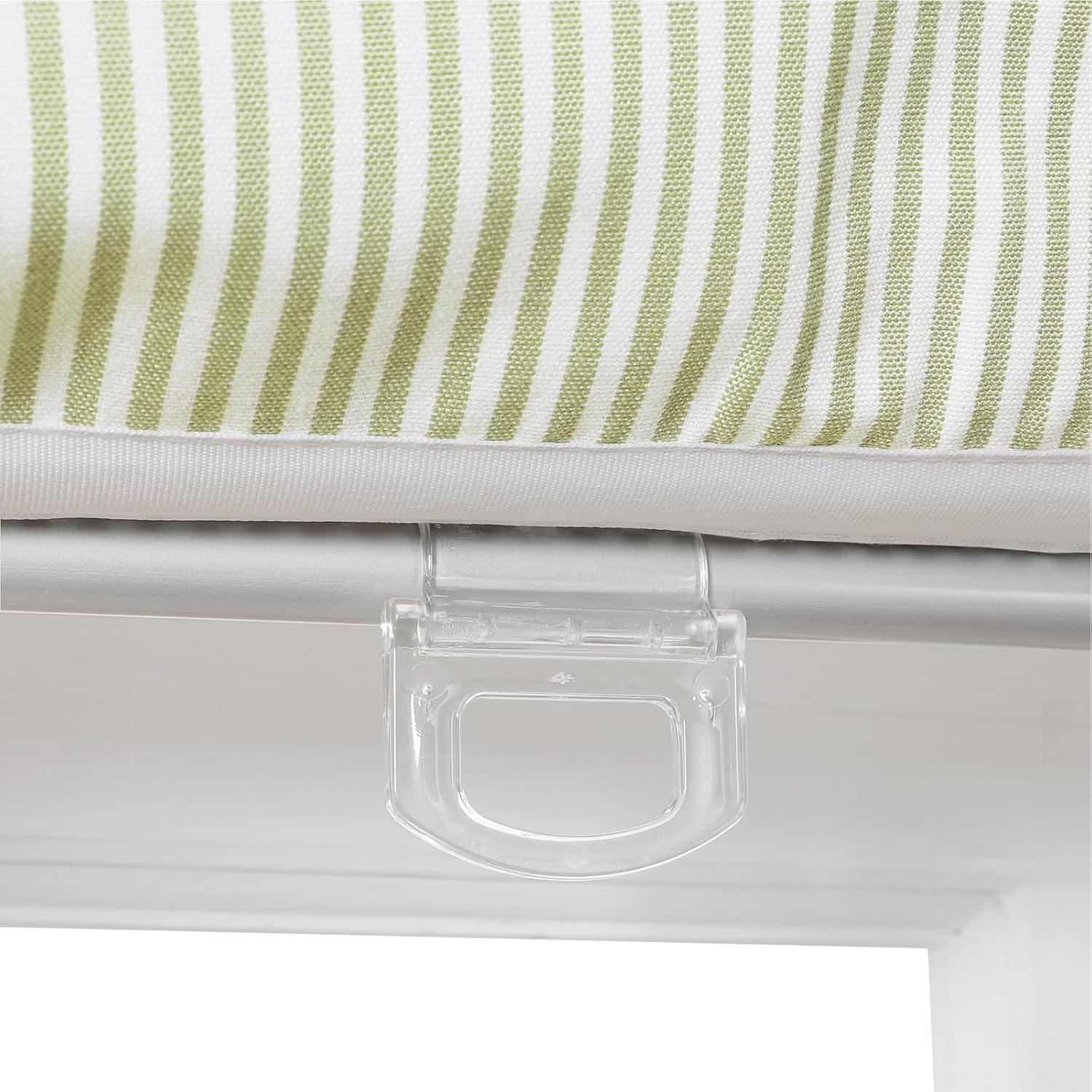 TWOPAGES No Drill Cordless Farmhouse Ticking Stripe Roman Shades Roman Blinds for Windows, Custom Made Light Filtering Blackout Blinds Shades for French Door, Olivine Pinstripe, 1 Piece