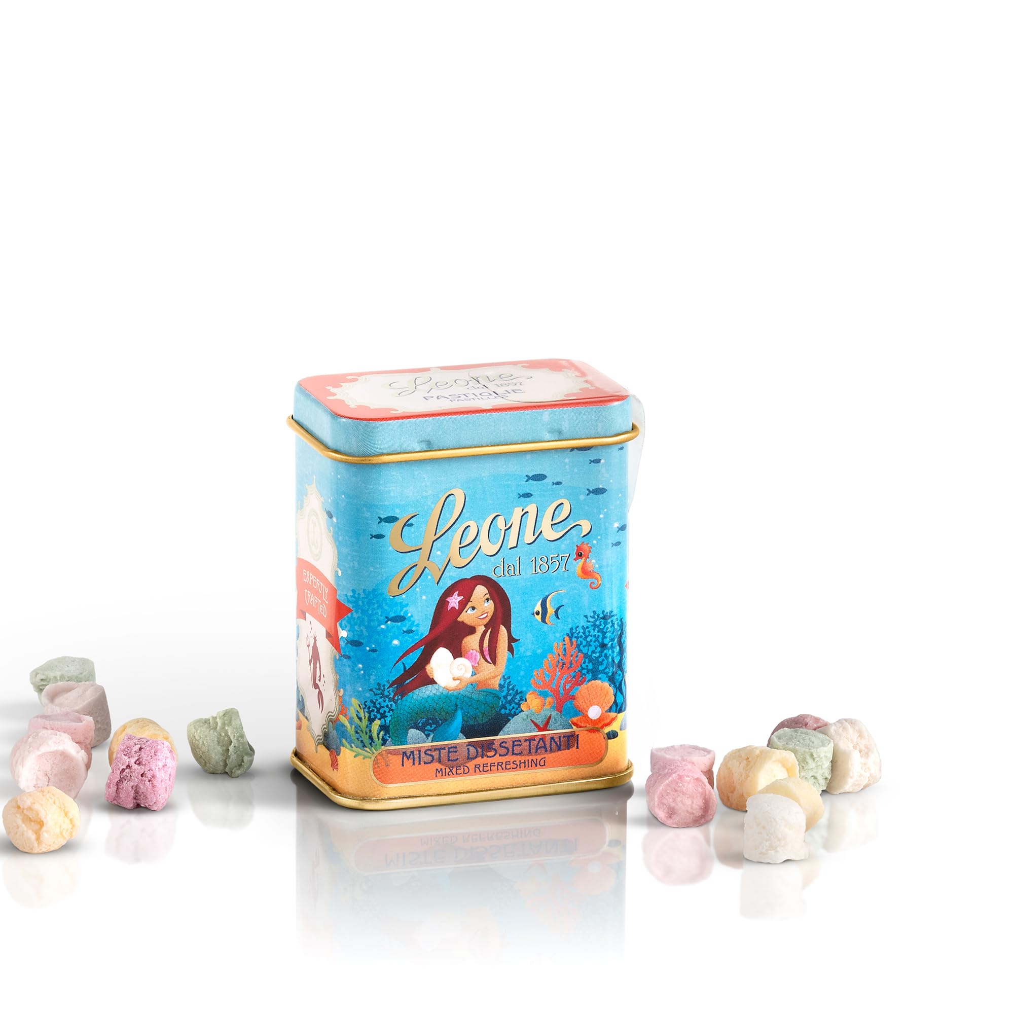 Leone dal 1857 - Lattine Pastiglie Leone Collezione C'era Una Volta - Caramelle Miste Dissetanti e Caramelle ai Frutti di Bosco - 6 Lattine da 30g (6 x 30g)